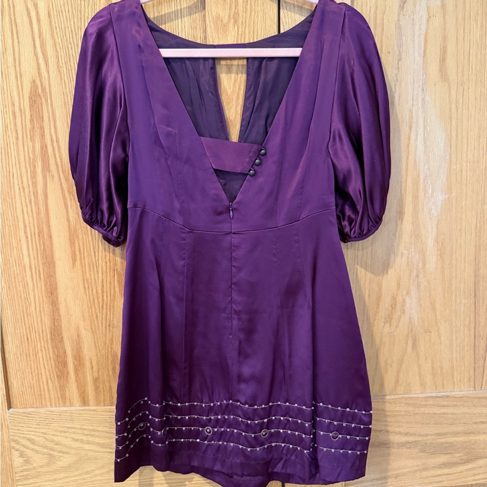 Nanette Lepore Embellished 100% Silk Dress - Size 4 - Picture 6 of 8